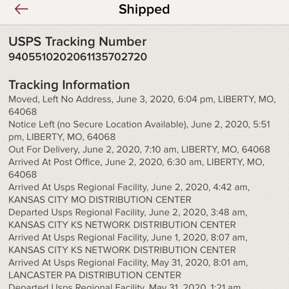 Shipment Issue Screenshot for @jakenateerik